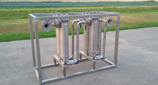 RVS skid voor strainer (industrie)