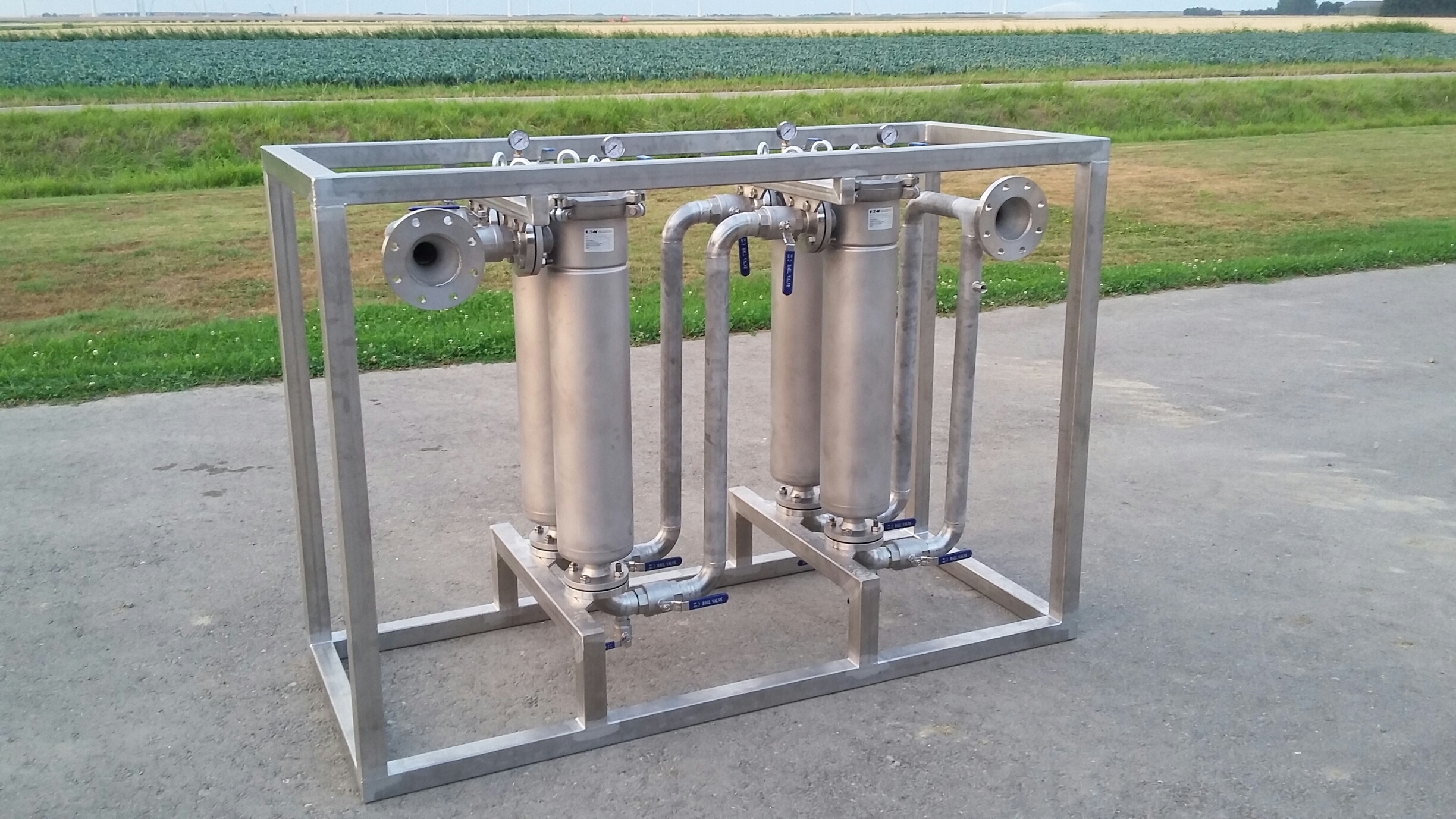 RVS skid voor strainer (industrie)